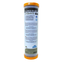 Whimar SuperPure CTOBAK10 - Cartuccia Carbon Block 10um Antibatterica - Filtrazione Ultra