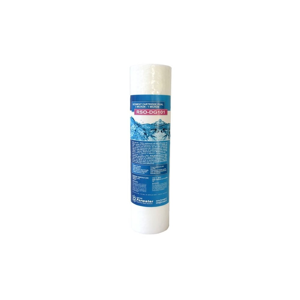 Forwater Cartuccia Filtrante Sedimenti DUAL GRADE 10 - 5-1 mcr RSO-DG101: Acqua Pura Sempre
