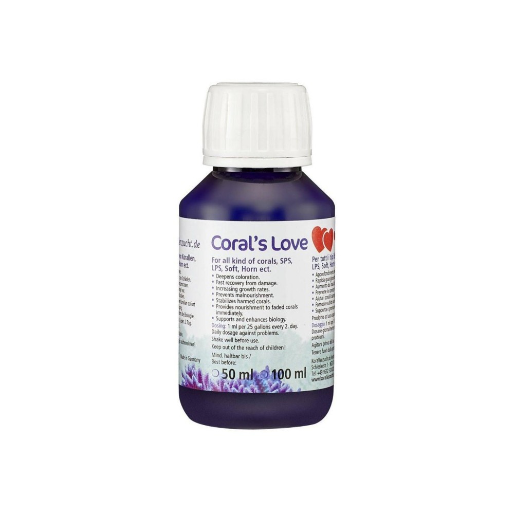 Nutrimento Korallen-zucht Coral's Love - Cura ottimale per coralli SPS-LPS-MOLLI - 100ml