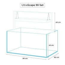 Aquael ULTRA SCAPE 90 SNOW SET - Acquario Dolce con Supporto e Plafoniera