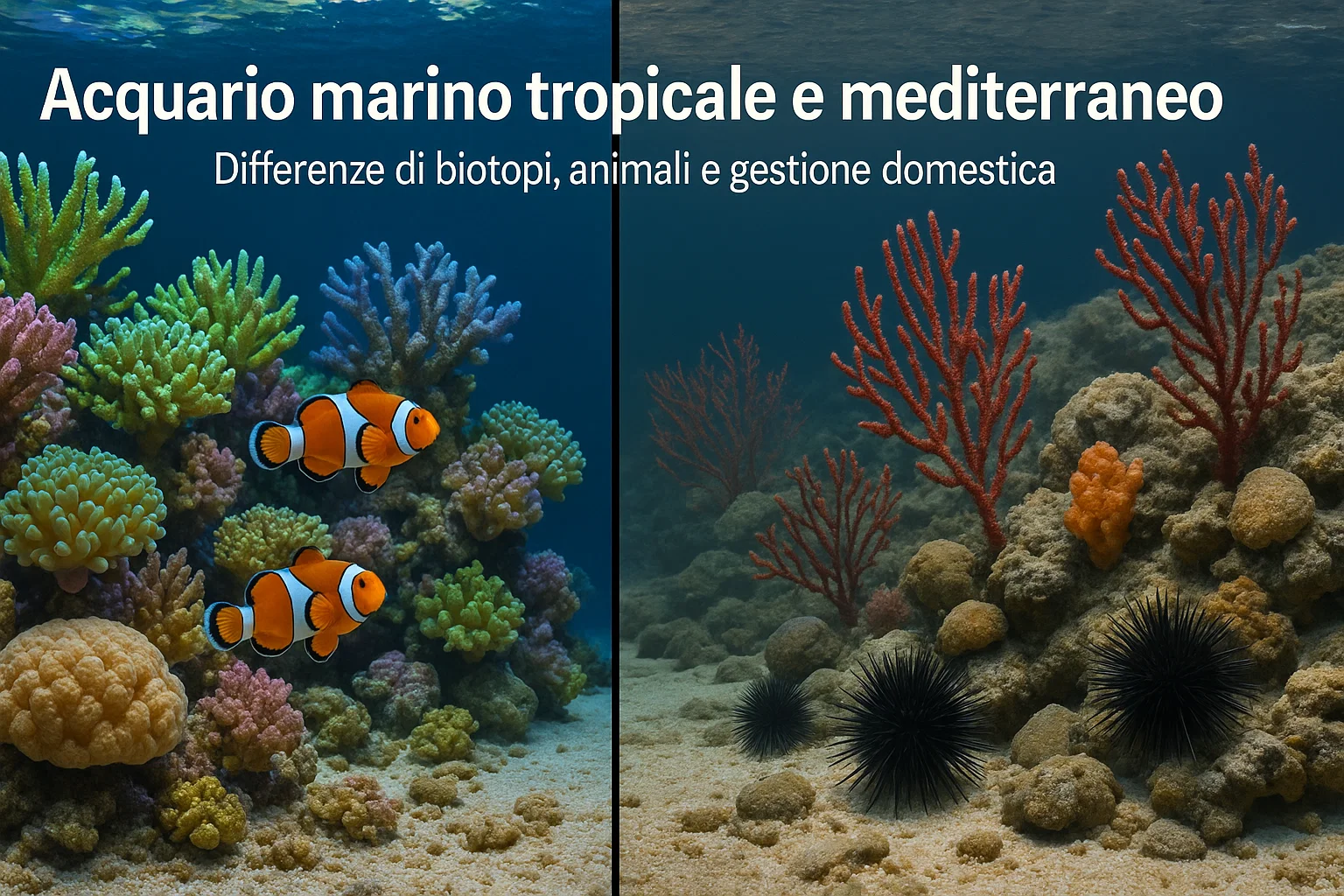 Acquario marino tropicale e mediterraneo
