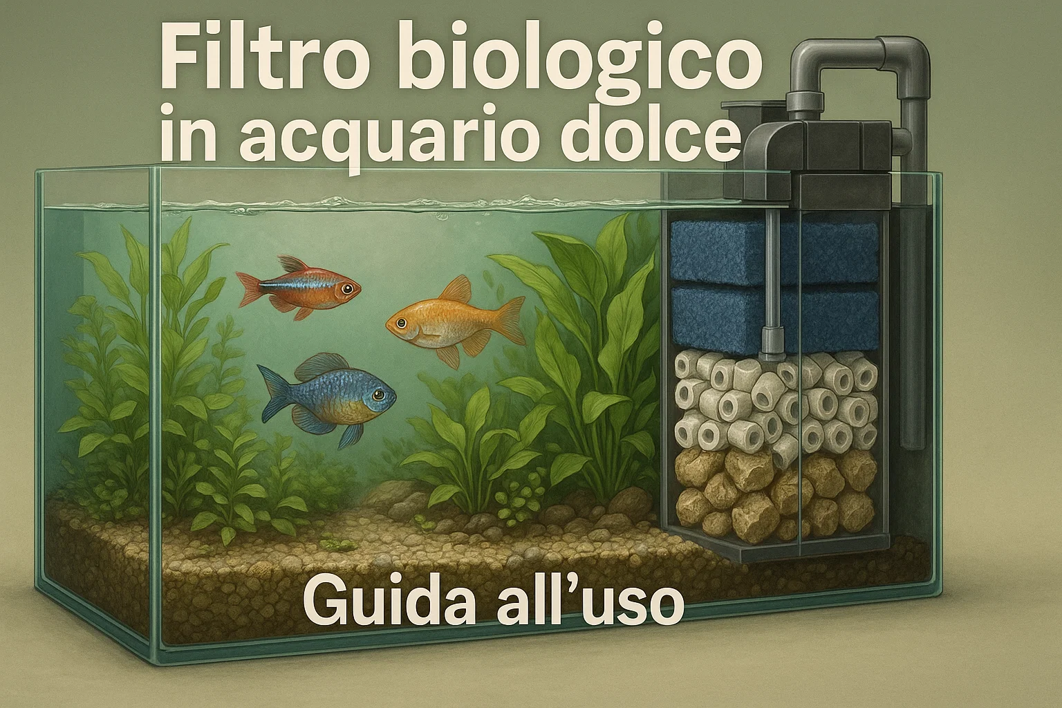 Filtro biologico in acquario dolce