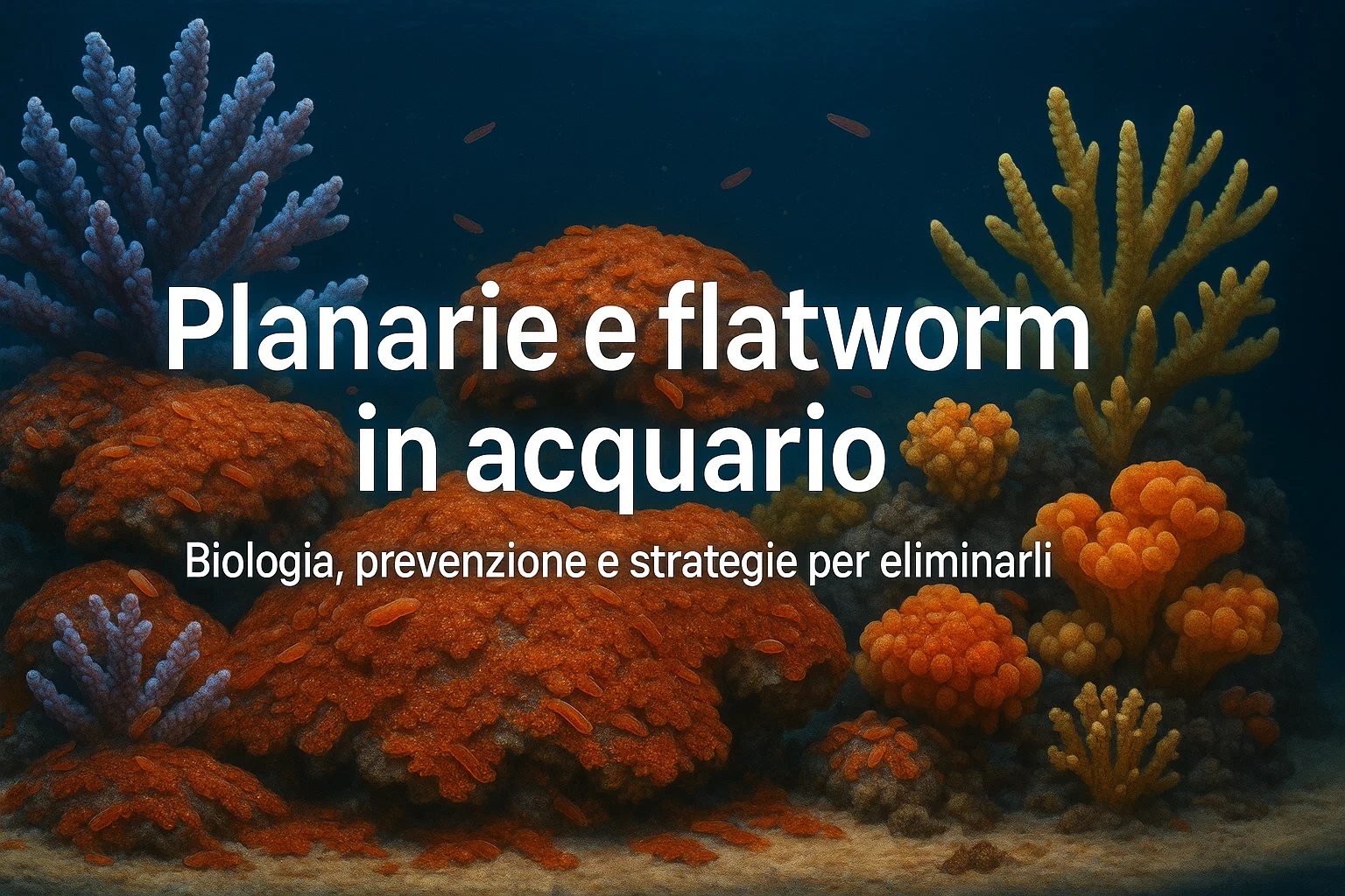 Planarie e flatworm in acquario